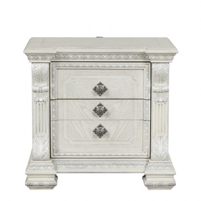 Promenade Wire Brushed White Nightstand - FM70001WH-N