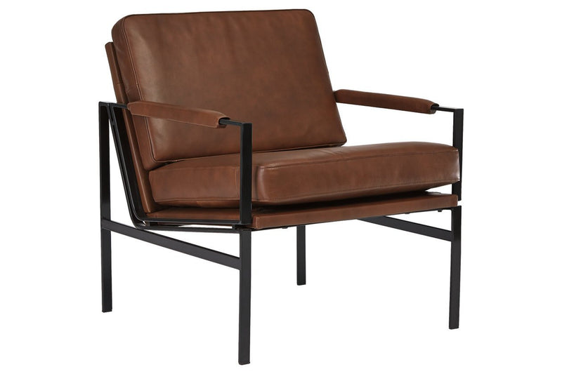 Puckman Brown/Silver Finish Accent Chair - Gate FurnitureAccent Chair