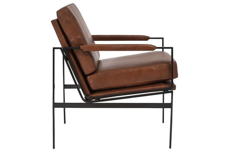 Puckman Brown/Silver Finish Accent Chair - Gate FurnitureAccent Chair