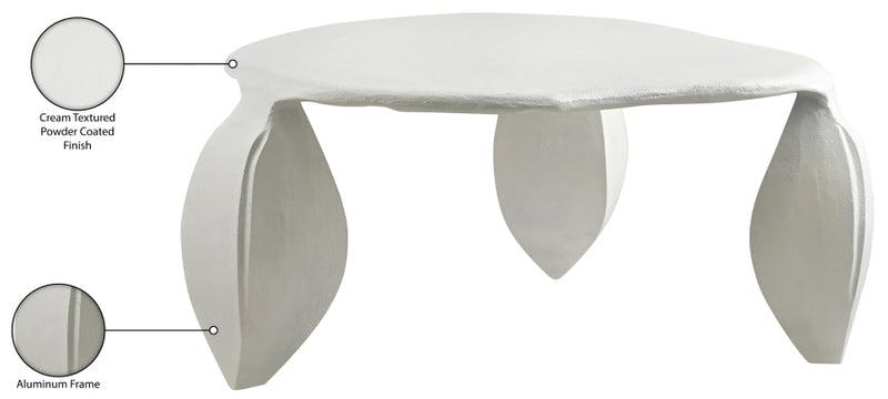Pueblo Aluminum Coffee Table in Cream - 99044Cream-CT