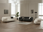 Puffy 3-pieces (Sofa & Loveseat & Chair) Livingroom Set in White - Black - 200-SIM-PUF-ERATO01-ERATO16-321