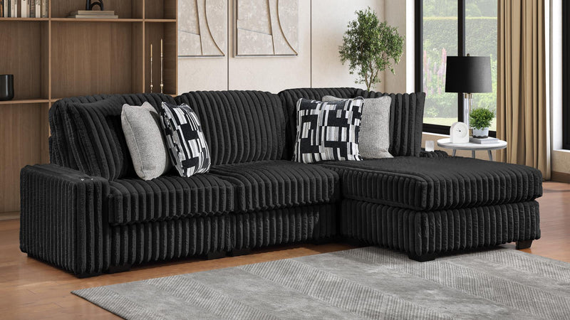 PUFFY SECTIONAL IN BLACK - PUFFY SECTIONAL IN BLACK