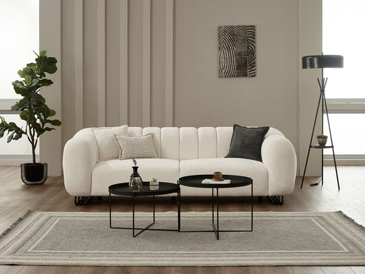 Puffy Stationary Loveseat in White - 200-SIM-PUF-ERATO01-2