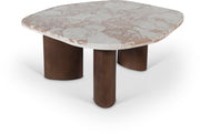 Puglia Marble Top And Oak Wood Base Coffee Table in Cream - 99057Breccia-CT