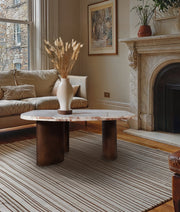 Puglia Marble Top And Oak Wood Base Coffee Table in Cream - 99057Breccia-CT