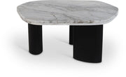 Puglia Marble Top And Oak Wood Base Coffee Table in White - 99058Viola-CT