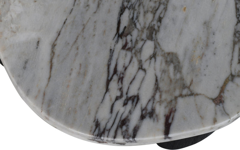 Puglia Marble Top And Oak Wood Base Coffee Table in White - 99058Viola-CT