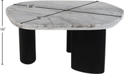 Puglia Marble Top And Oak Wood Base Coffee Table in White - 99058Viola-CT