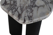 Puglia Marble Top And Oak Wood Base End Table in White - 99058Viola-ET