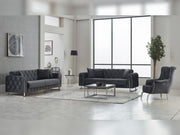 Puma 3-pieces (Sofa & Loveseat & Chair) Livingroom in Anthracite - 200-SIM-PUM-VELVET412-321