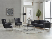 Puma 3-pieces (Sofa & Loveseat & Chair) Livingroom in Anthracite - 200-SIM-PUM-VELVET412-321