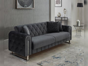 Puma 3-pieces (Sofa & Loveseat & Chair) Livingroom in Anthracite - 200-SIM-PUM-VELVET412-321