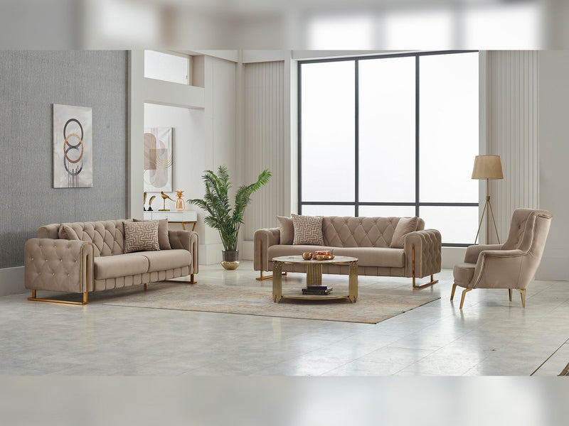 Puma 3-pieces (Sofa & Loveseat & Chair) Livingroom in Anthracite - 200-SIM-PUM-VELVET412-321