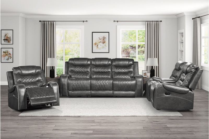 Putnam Gray Reclining Living Room Set - Gate FurnitureLiving Room Set