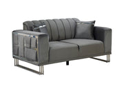 Puzzle 67" Wide Striped Extendable Loveseat - Gate FurnitureLoveseat