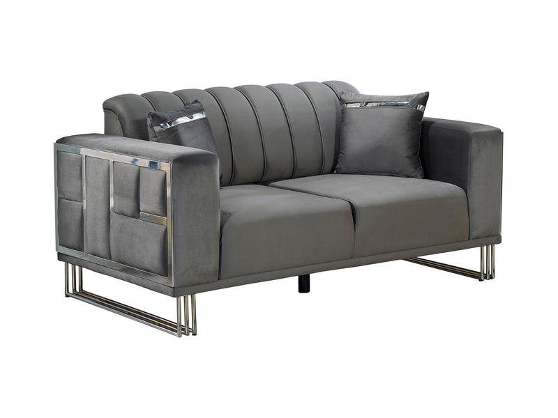 Puzzle 67" Wide Striped Extendable Loveseat - Gate FurnitureLoveseat