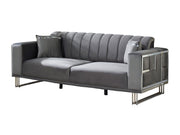 Puzzle 87" Wide Striped Extendable Sofa - Gate FurnitureSofas