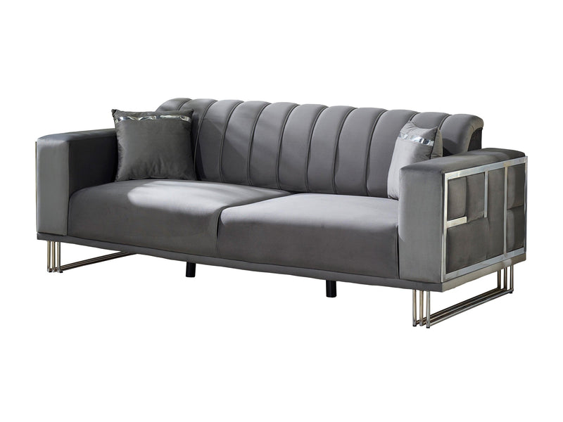 Puzzle 87" Wide Striped Extendable Sofa - Gate FurnitureSofas