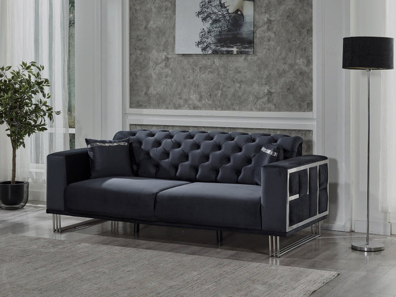 Puzzle Tufted Living Room Set - Gate FurnitureLiving Room Sets