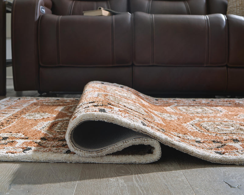 Qaabiz Sienna/Ivory/Black 5' x 7' Area Rug - R407522