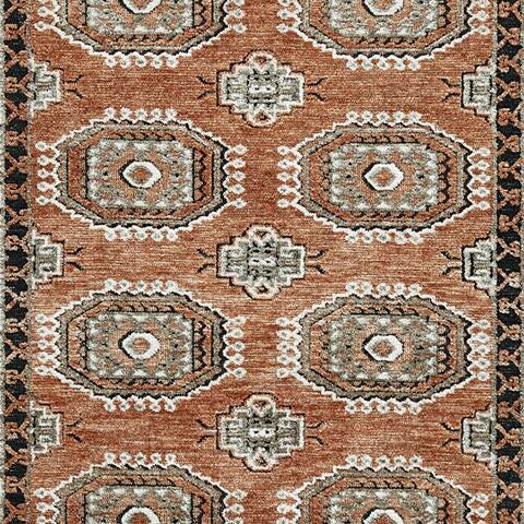 Qaabiz Sienna/Ivory/Black 5' x 7' Area Rug - R407522