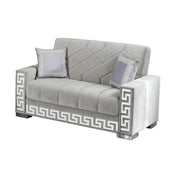 Queens 60 in. Convertible Sleeper Loveseat in Gray with Storage - Gate FurnitureLoveseat