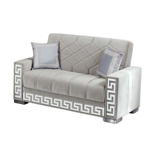 Queens 60 in. Convertible Sleeper Loveseat in Gray with Storage - Gate FurnitureLoveseat