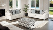 Queensbury White Ottoman - FM61113WH-OT-PT