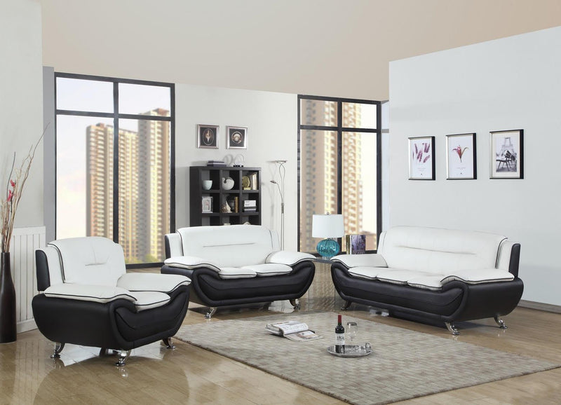 Quercus White Black Living Room Set - Gate FurnitureLiving Room Set