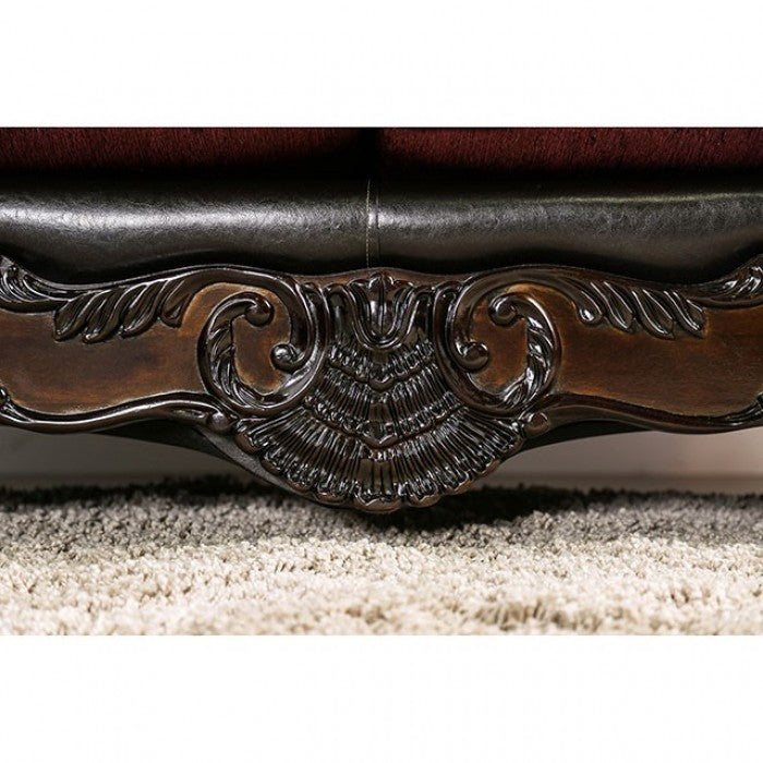 Quirino Burgundy/Dark Brown Sofa - SM6415-SF