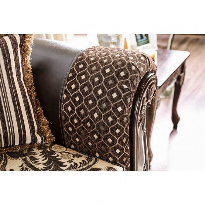 Quirino Light Brown/Dark Brown Sofa - SM6416-SF