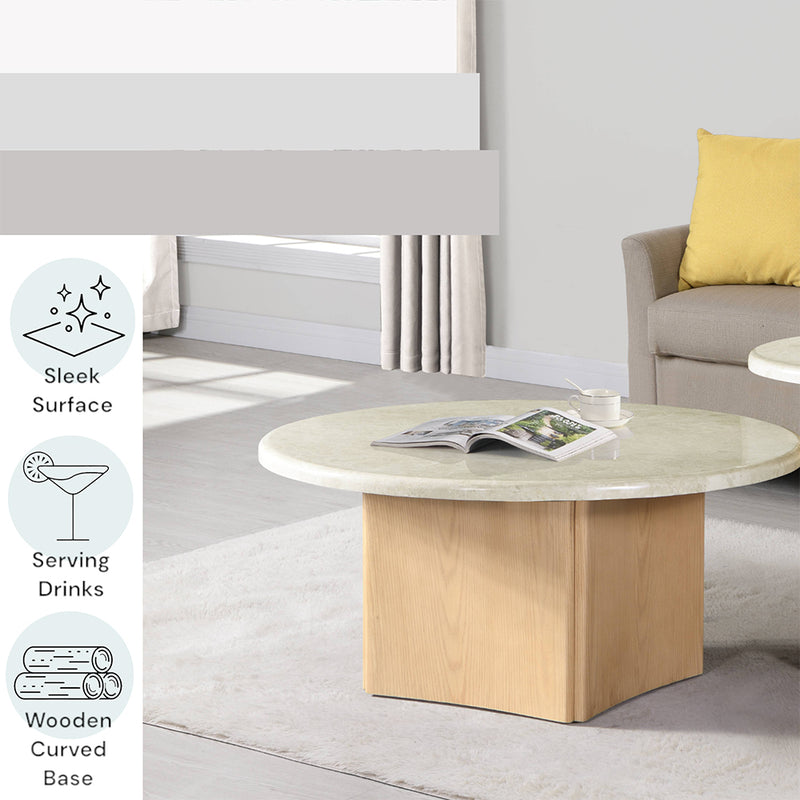 Qwin Coffee Table W/Marble Top - LV03005