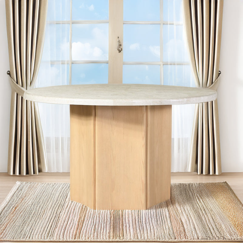 Qwin Round Dining Table W/Marble Top - DN02875