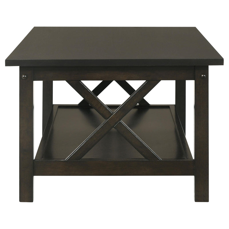 Rachelle 3-piece Rectangular Coffee Table Set Deep Merlot - 5909
