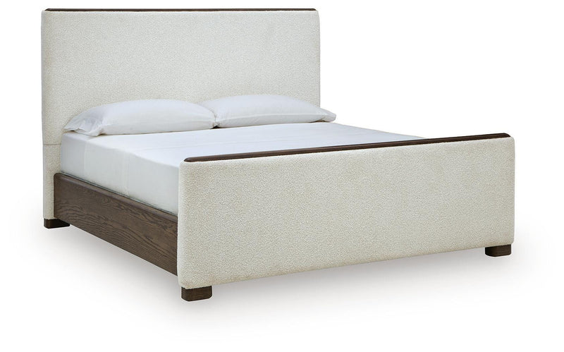 Radkin Burnished Brown California King Upholstered Panel Bed - PCB843B5