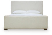 Radkin Burnished Brown California King Upholstered Panel Bed - PCB843B5