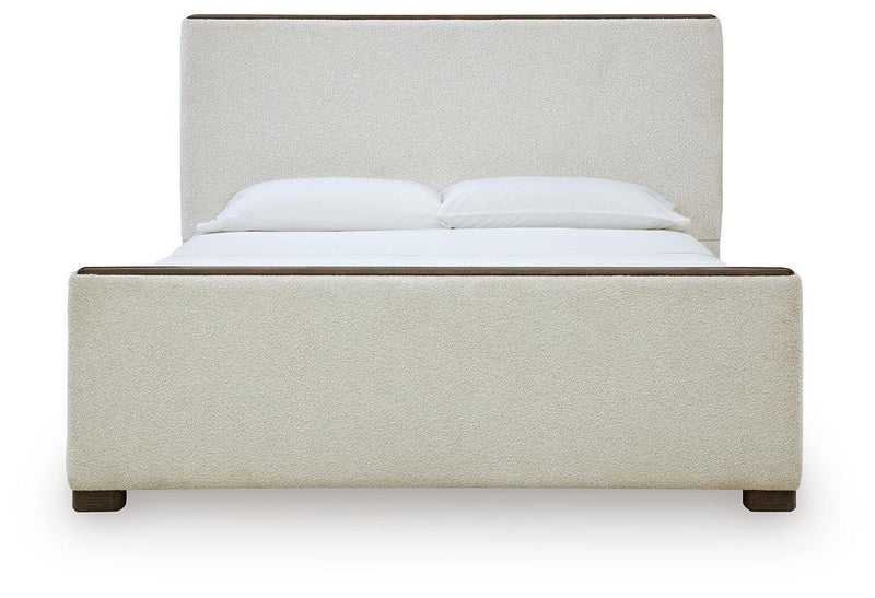 Radkin Burnished Brown California King Upholstered Panel Bed - PCB843B5