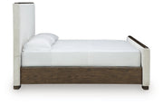 Radkin Burnished Brown California King Upholstered Panel Bed - PCB843B5