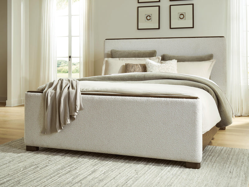 Radkin Burnished Brown Queen Upholstered Panel Bed - PCB843B2