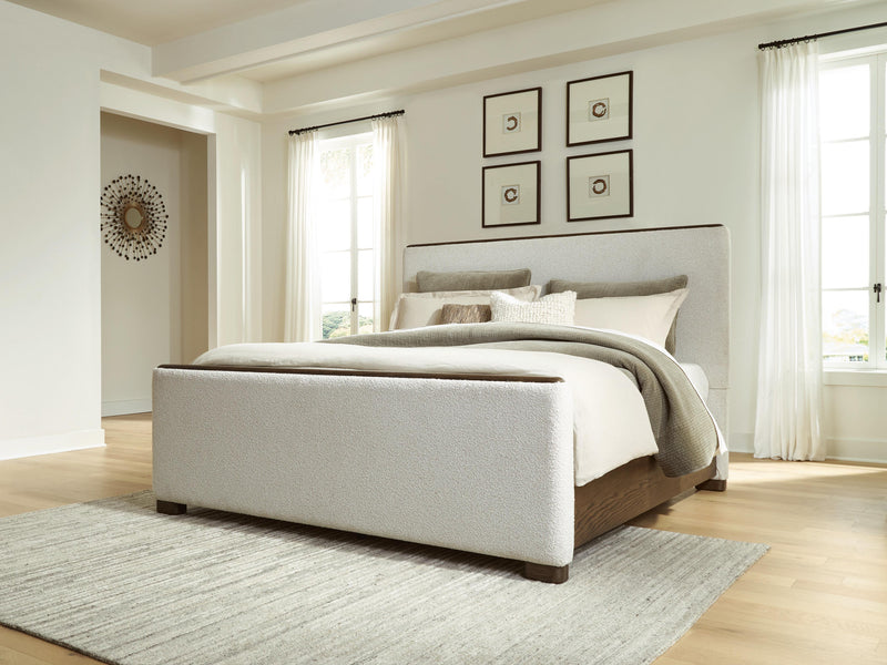 Radkin Burnished Brown Queen Upholstered Panel Bed - PCB843B2