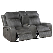 Raelynn 2-piece Upholstered Reclining Sofa Set Grey - 603191-S2