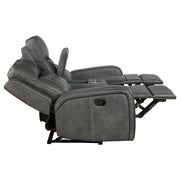 Raelynn 2-piece Upholstered Reclining Sofa Set Grey - 603191-S2