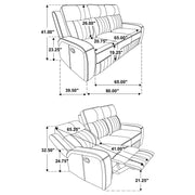 Raelynn 2-piece Upholstered Reclining Sofa Set Grey - 603191-S2