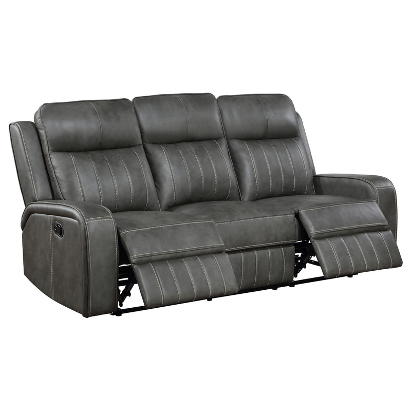 Raelynn 2-piece Upholstered Reclining Sofa Set Grey - 603191-S2