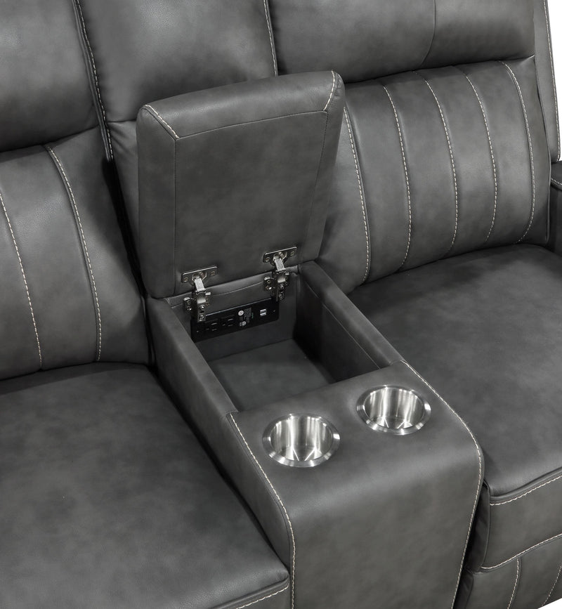Raelynn 3-piece Upholstered Reclining Sofa Set Grey - 603191-S3