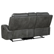 Raelynn Upholstered Track Arm Motion Loveseat Grey - 603192