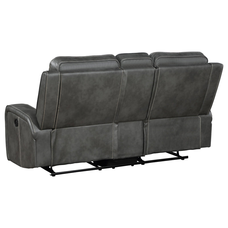 Raelynn Upholstered Track Arm Motion Loveseat Grey - 603192