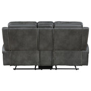 Raelynn Upholstered Track Arm Motion Loveseat Grey - 603192