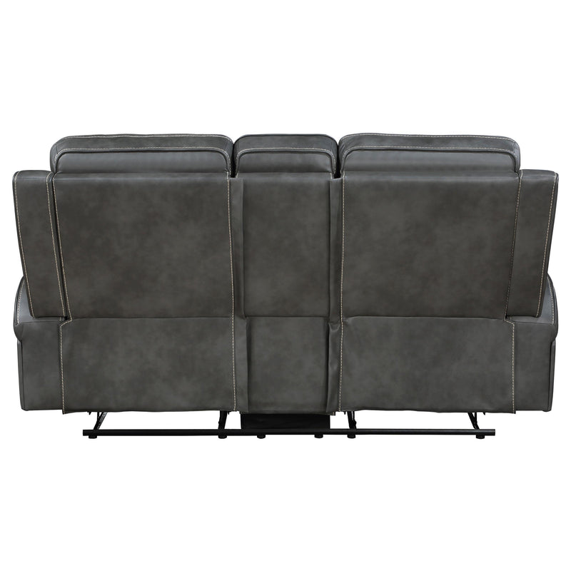 Raelynn Upholstered Track Arm Motion Loveseat Grey - 603192