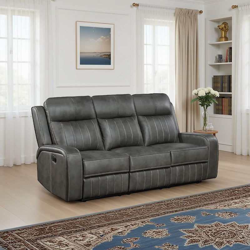 Raelynn Upholstered Track Arm Motion Sofa Grey - 603191